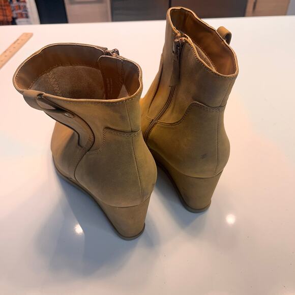 NEW Soul Naturalizer Brown Haley West Round Toe Zipper Wedge Bootie Size 12 - Picture 6 of 12